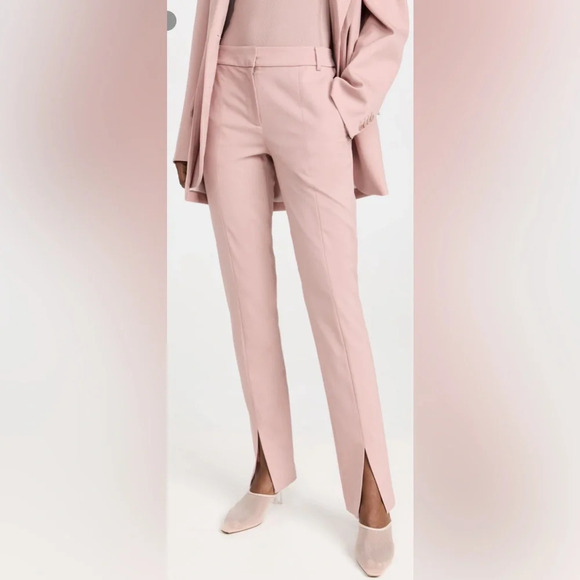 Tibi Pants - TIBI Cassius Suiting Slim Pants with Front Slit Toffee Size 4